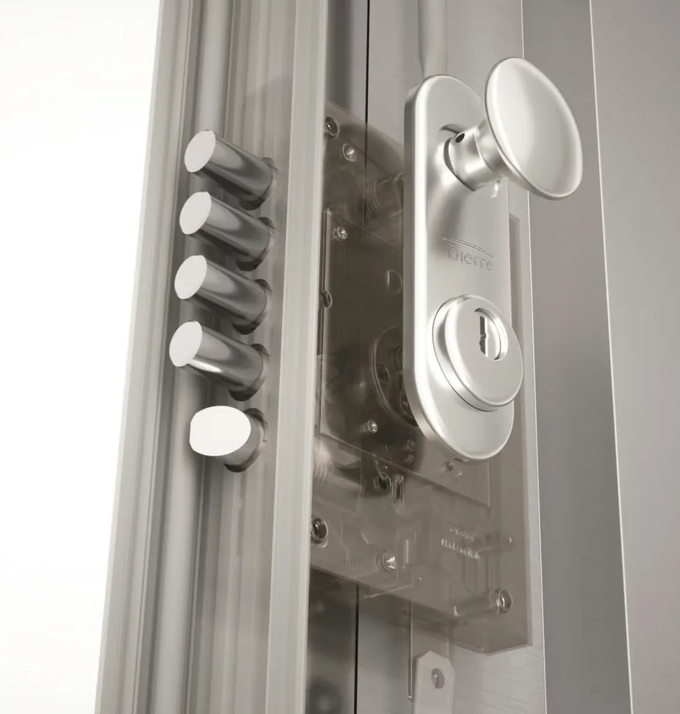 Usa metalica de intrare in apartament antiefractie - Dierre SPARTA 8 + Contratoc ST, Usa Alb + Toc Alb, 1.5 mm