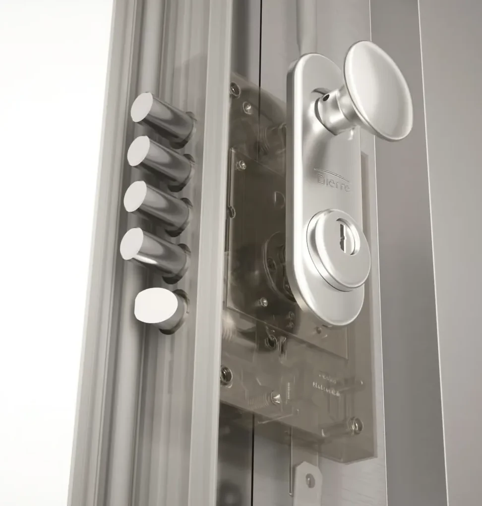 Usa metalica de intrare in apartament antiefractie - Dierre SPARTA 8 + Contratoc ST, Usa Alb + Toc Alb, 1.5 mm