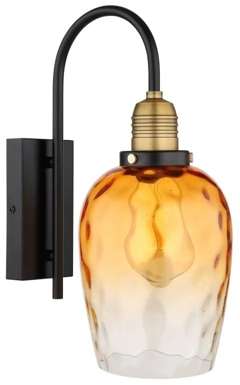Aplica de perete design decorativ SALVY negru/chihlimbar