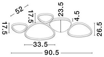 Plafoniera LED design modern ALTUS 90x52cm, NVL-9081829
