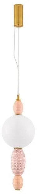 Pendul ceramic design modern LED CLEMENTINE portocaliu/ roz