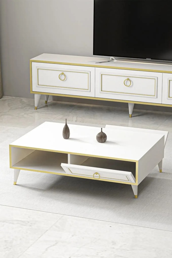 Masa cafea cu spatii depozitare Elegance Homs 90 x 60 cm