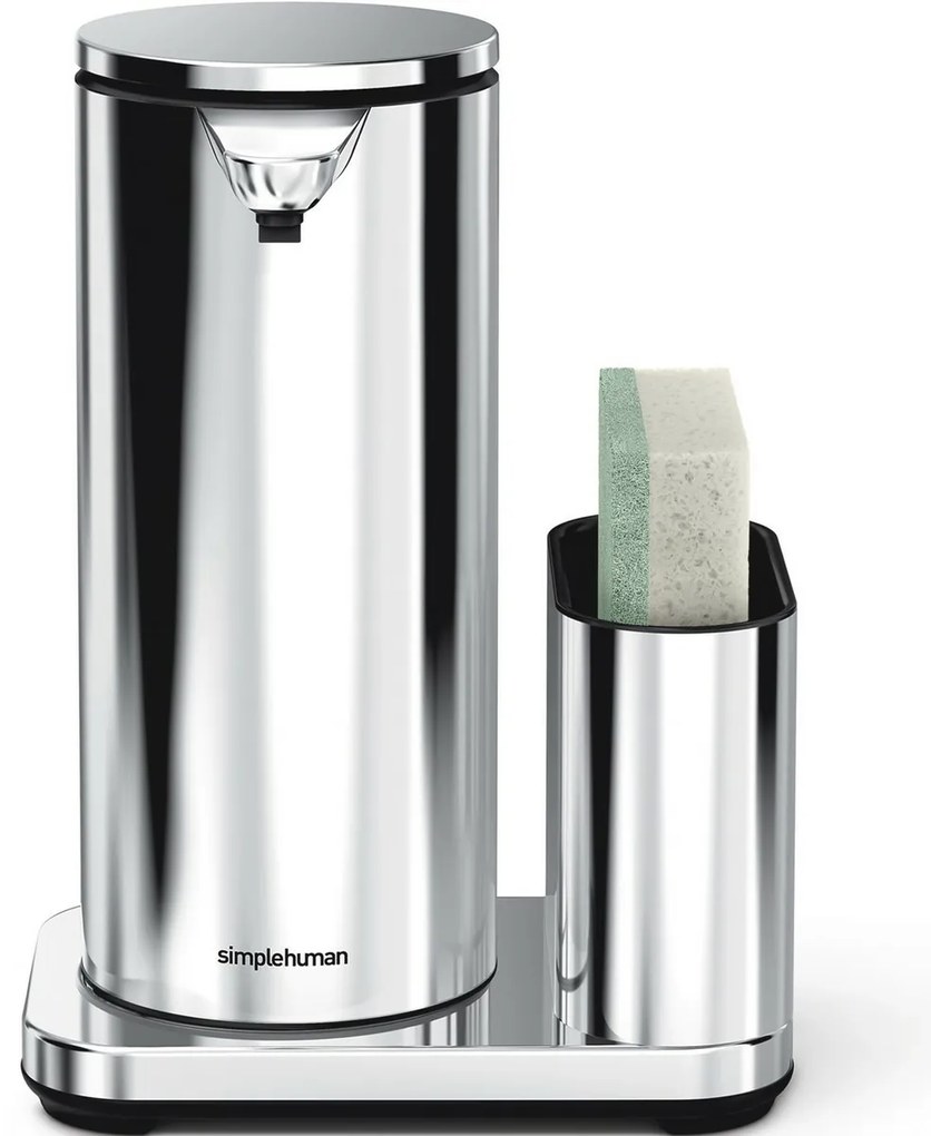 Simplehuman Dozator fără atingere cu suport pentruburete 414 ml, oțel inoxidabil lucios