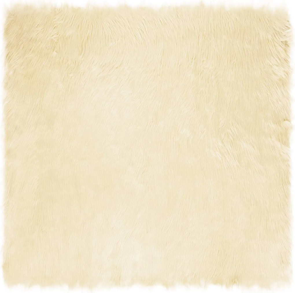 vidaXL Covor din Lână Faux Tafalla Crem 240 x 240 cm Poliester