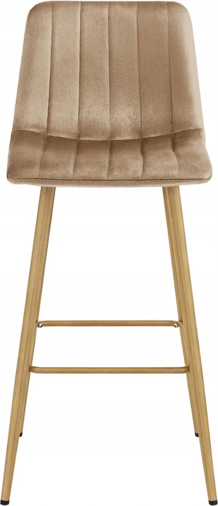 Scaun de bar POZZA VELVET, maro deschis