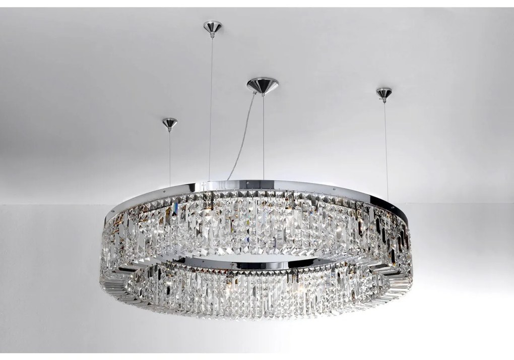 Lustra cristal Asfour design modern de lux Ring 110cm chrome plated