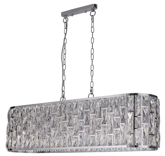 Lustra metal cromat, sticla transparenta Bijou 8Lt