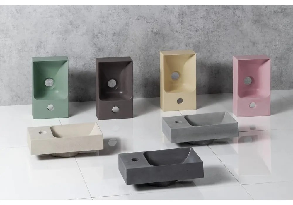 Chiuvetă mică pentru WC gri deschis din beton 31x17 cm Piccolino – Sapho