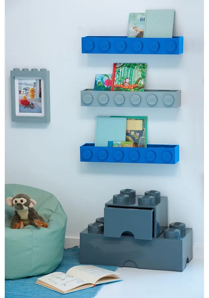 Raft de perete pentru copii LEGO® Sleek, gri