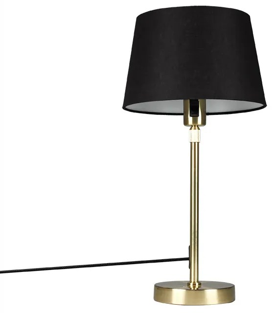 Lampă de masă auriu/alamă cu abajur negru 25 cm reglabilă - Parte