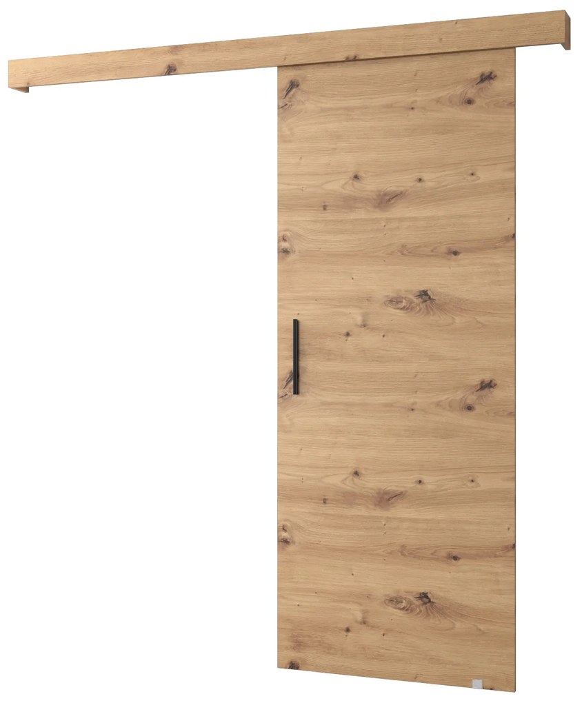 Uși culisante 90 cm Sharlene I (stejar artisan + negru mat + negru). 1043566