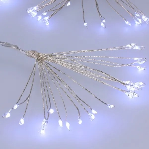 Brilagi - Instalație luminoasă LED de exterior pentru Crăciun, 150 LED, 5 m, IP44, alb rece, efect de artificii