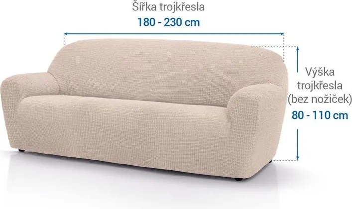 Nueva Textura Huse super elastice RUBINIA smântânii fotoliu triplu (l. 180 - 230 cm)