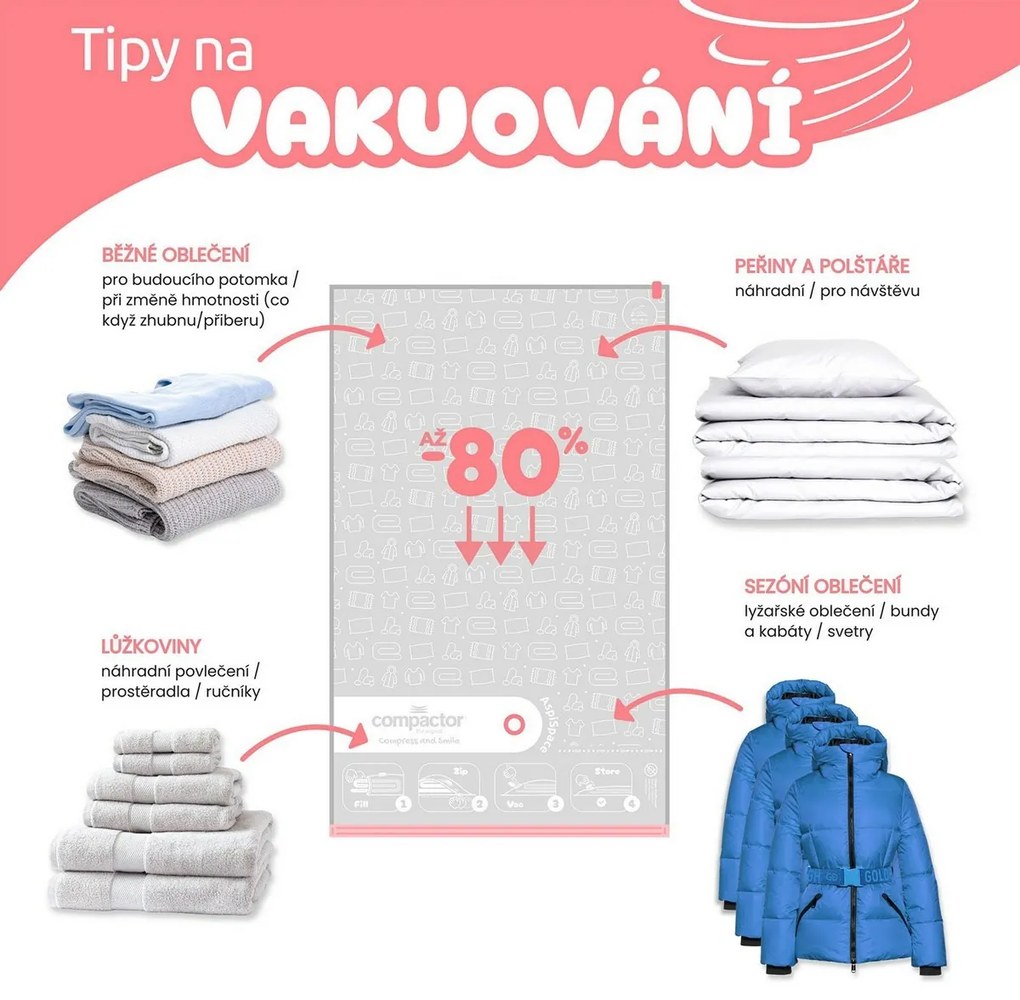 Set saci de depozitare în vid Compactor Bag Aspispace, 2 buc.