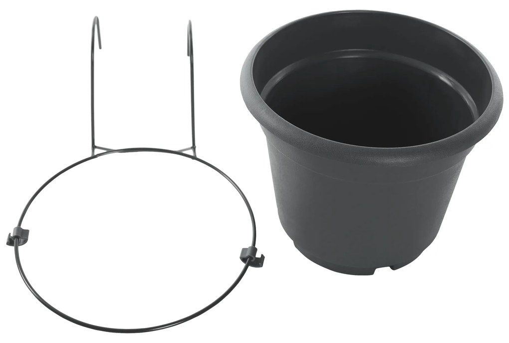 Ghiveci suspendat, din plastic, gri, DIGAL