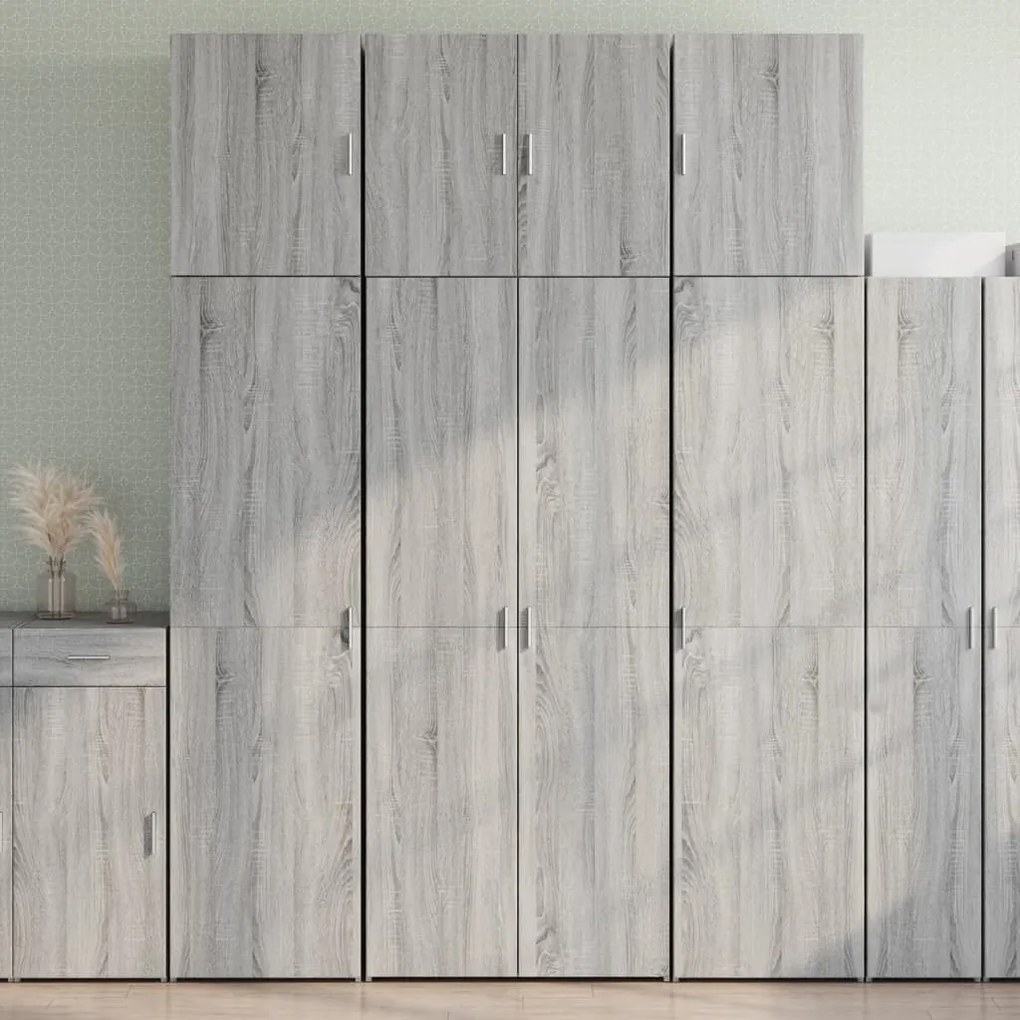 vidaXL Dulap înalt, sonoma gri, 80x42,5x249 cm, lemn prelucrat