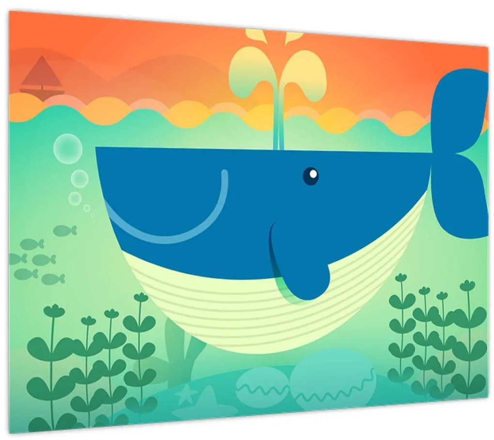 Tablou - Balena veselă (70x50 cm)