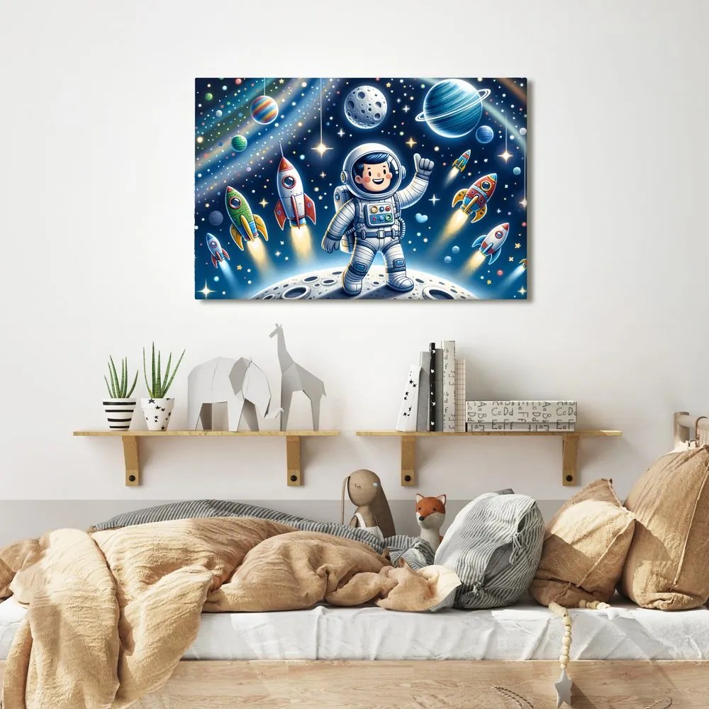 Tablou mic astronaut într-o misiune de aventură
