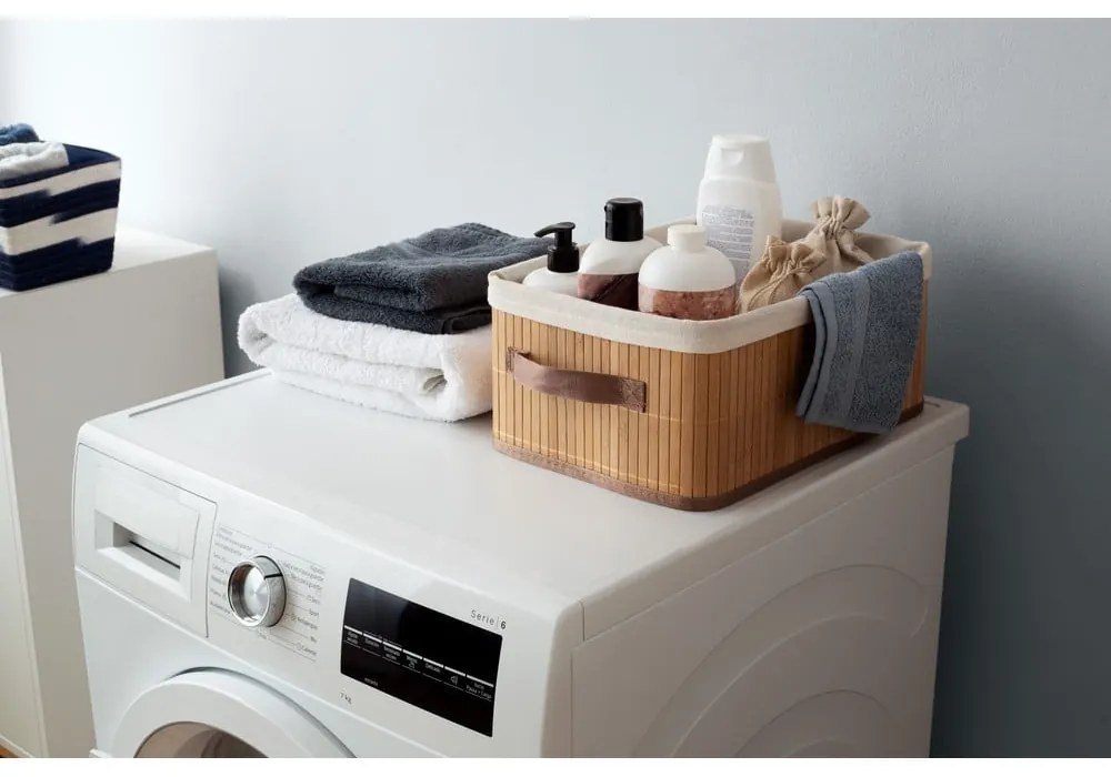 Coș de depozitare din bambus Compactor Carossa, maro