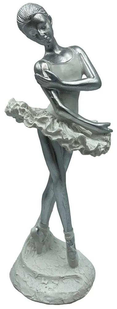 Statueta balerina CLARA, Alb, 21cm