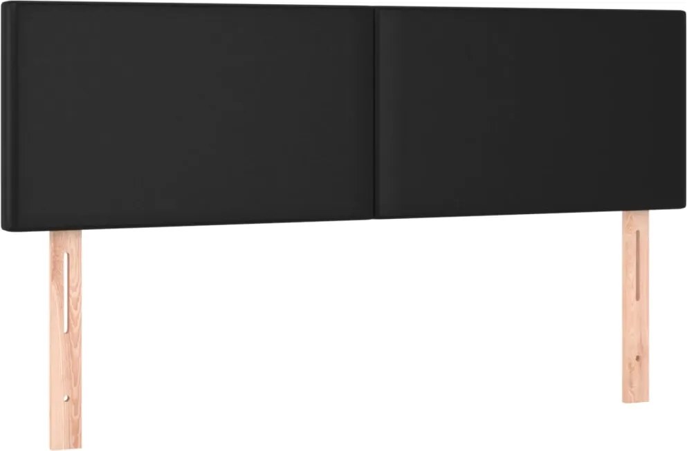 vidaXL Tăblii de pat, negru, 144x5x78/88 cm, piele ecologică