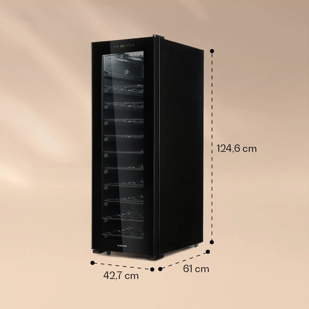 Bellevin 62, răcitor de vinuri, 56 de sticle, 5 - 20 °C, clasa de eficiență energetică G, negru
