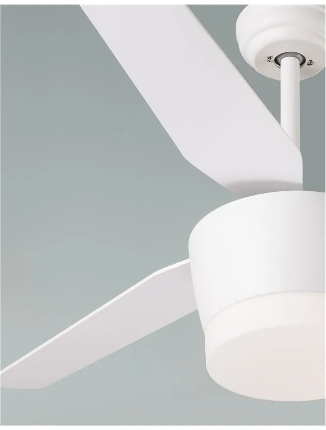 Lustra LED cu ventilator si telecomanda design modern Monsoon alb/artar