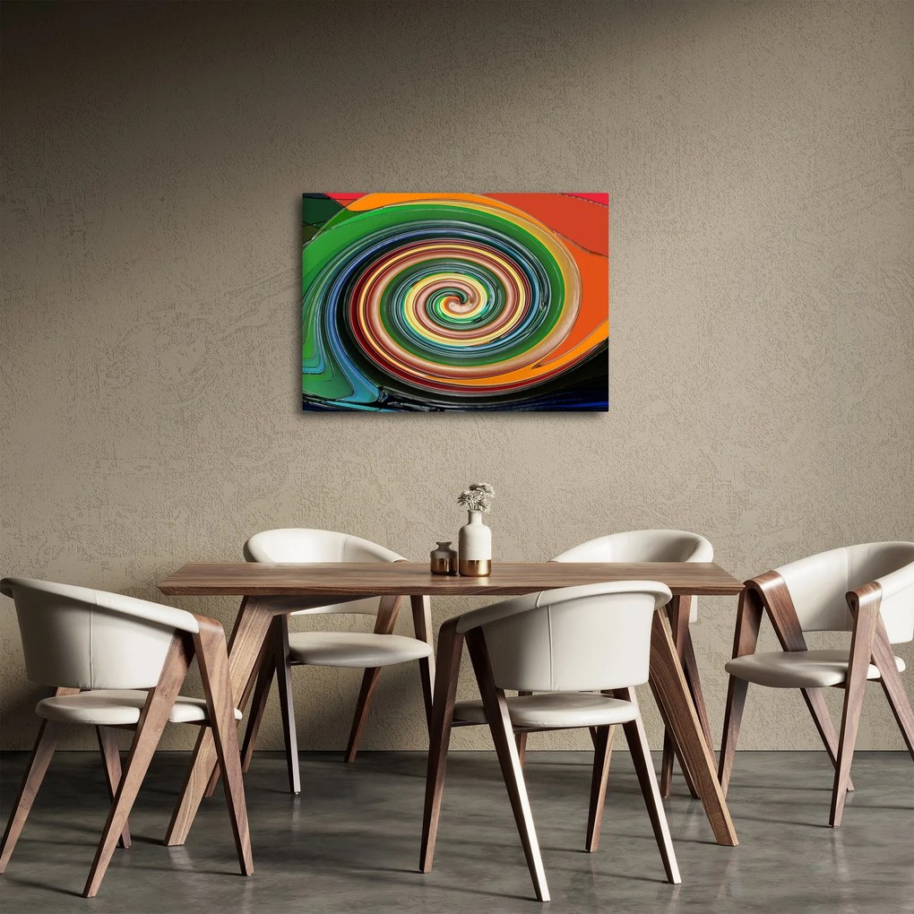 Tablou abstract - spirala colorata (70x50 cm)