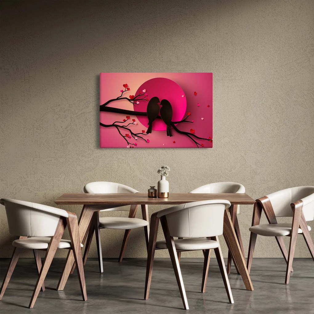 Tablou - Păsări îndrăgostite (90x60 cm)