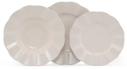 Set de veselă, 18 piese, alb/porțelan