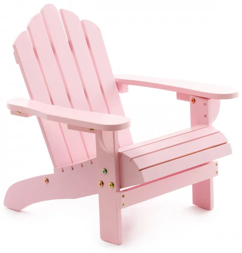 Scaun pentru copii din lemn de cedru Adirondack Kids roz pastel