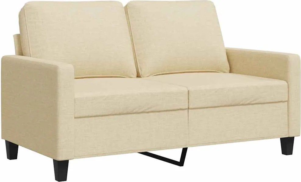 vidaXL Canapea cu 2 locuri, crem, 120 cm, material textil