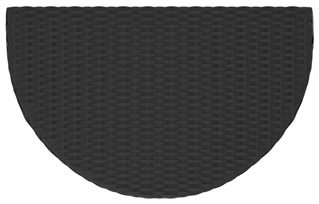 Masa de gradina, negru, 80x50x75 cm, poliratan 1, Negru, 80 x 50 x 75 cm