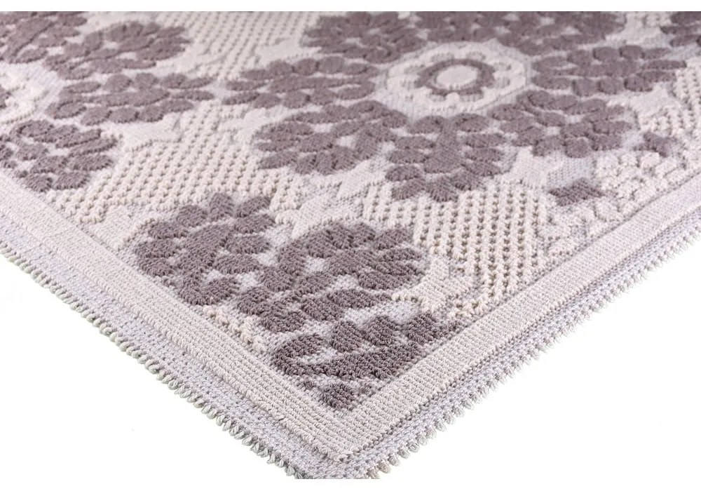 Covor din bumbac Vitaus Papatya, 80 x 150 cm, gri crem