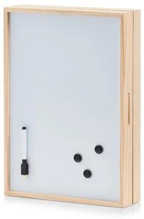 Suport pentru chei, din lemn Memo Board, Alb/Natural, l30xA8xH42 cm