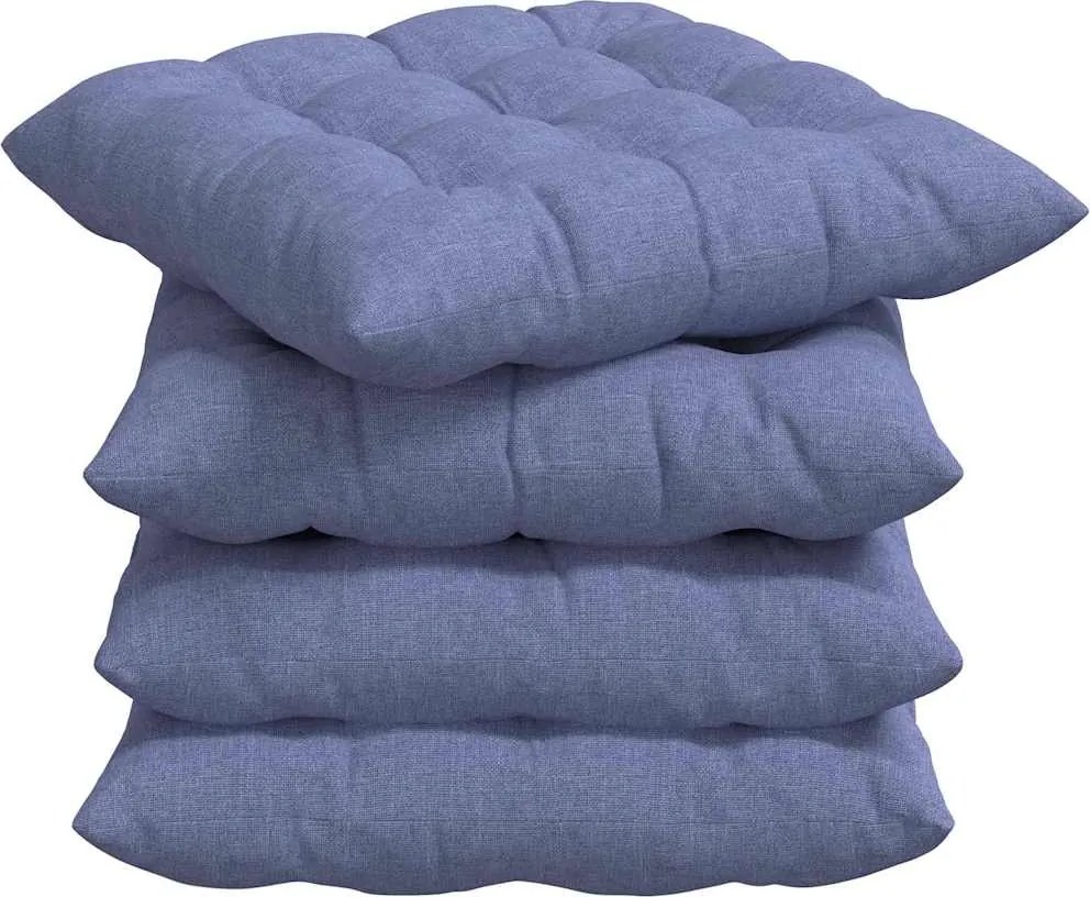 vidaXL Perne de Șezut 4 pcs Albastru Jeans 40 x 40 x 6 cm țesătură