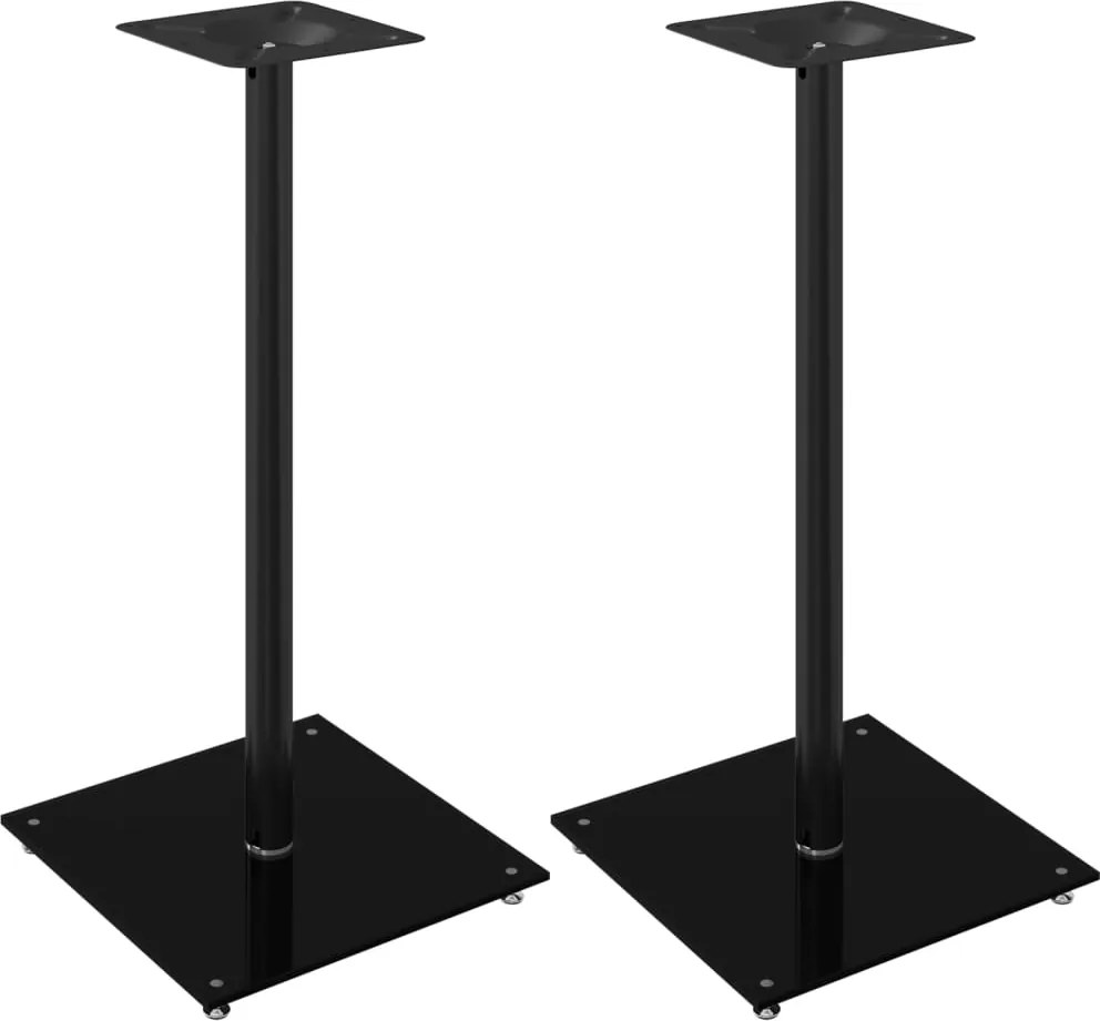 vidaXL Suporturi difuzoare, 2 buc, negru, sticlă securizată, 1 stâlp