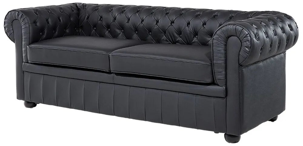 Canapea 3 locuri din piele Chichester (negru) . 1008702