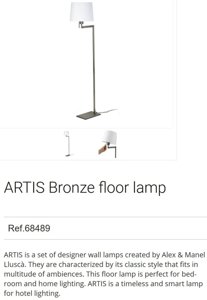 Lampadar / Lampa de podea design elegant ARTIS bronz/alb