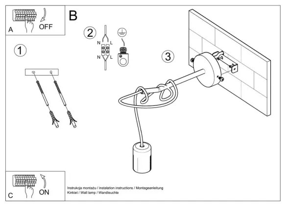Aplică perete EDISON 1xE27/60W/230V negru
