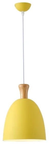 Lustră pe cablu 1xE27/15W/230V galben pr. 23 cm