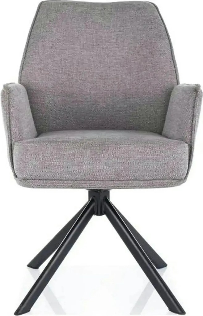 Scaun rotativ HUGO, gri/negru, stofa clasica/metal, 58x46x90 cm
