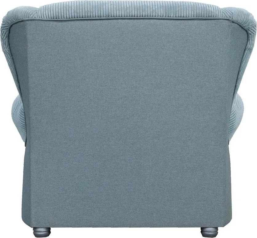 Șezlong albastru prăfuit cu tapițerie din catifea reiată Lord – Ropez