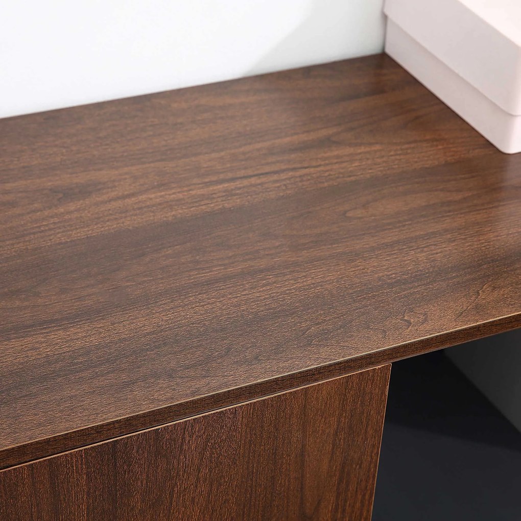 HOMCOM Dulapior Birou Elegant cu Design Funcțional, 100x40x66cm, Nuc Gri | Aosom Romania