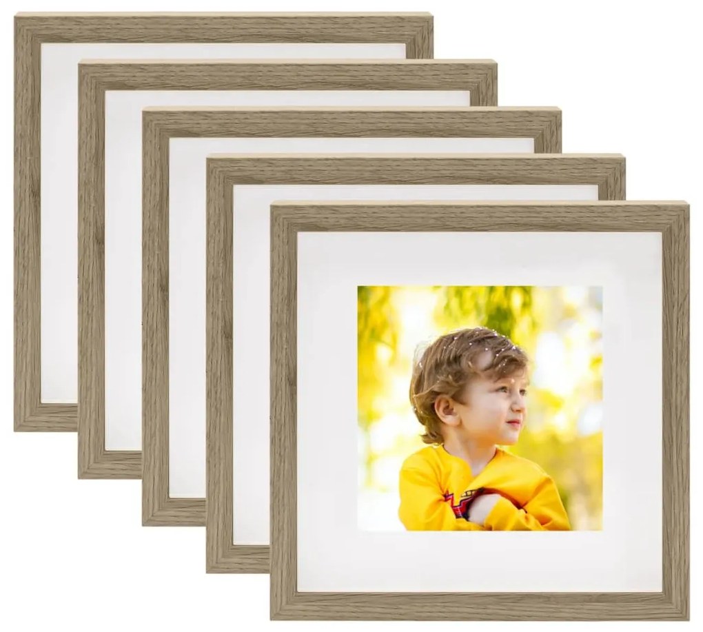 Rame foto 3D, 5 buc., lemn inchis, 28x28cm, pentru foto 20x20cm 5, Lemn de culoare inchisa, 28 x 28 cm