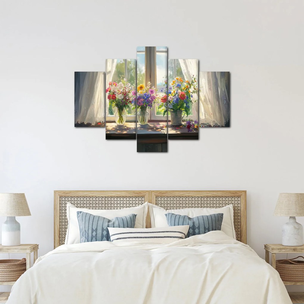 Tablou - Buchet la fereastră (150x105 cm)