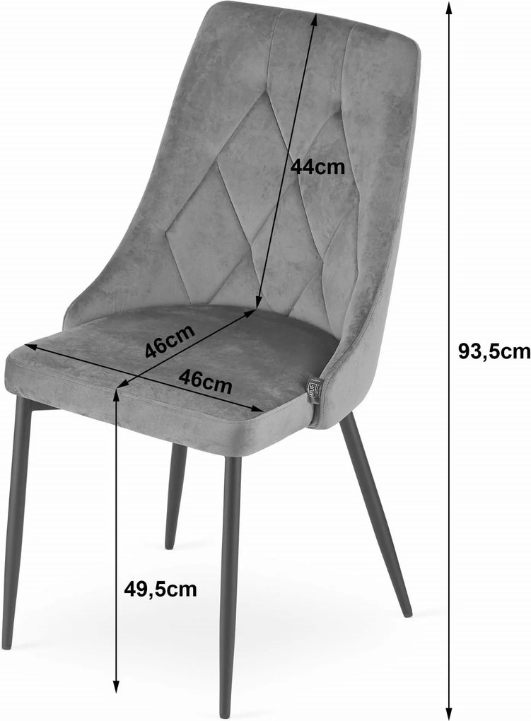 OFERTA Scaun de masa din catifea neagra IMOLA II. calitate a doua