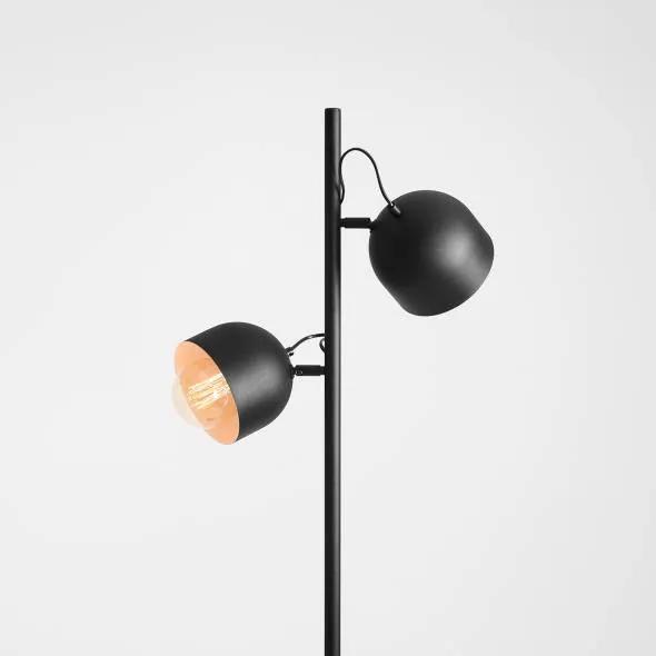 Lampadar modern negru liniar cu 2 becuri Beryl