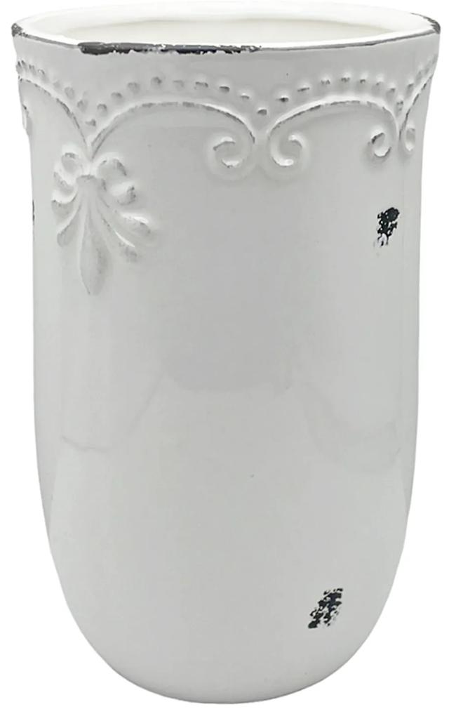 Vaza alba ceramica FLEUR DE LYS, 16cm