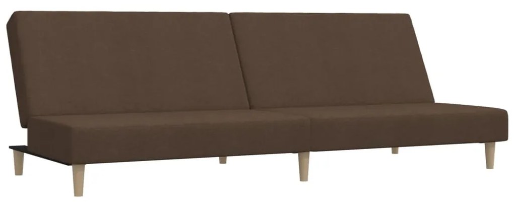 337278 vidaXL Canapea extensibilă cu 2 locuri, maro, textil